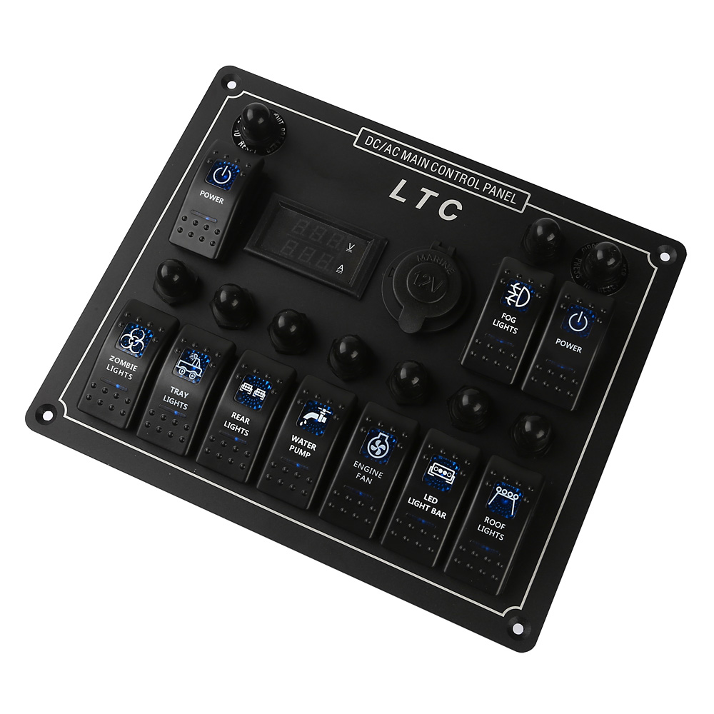 5-fach Kippschalter Panel Mit LED - 12V/24V Für Auto, Boot & Wohnmobil