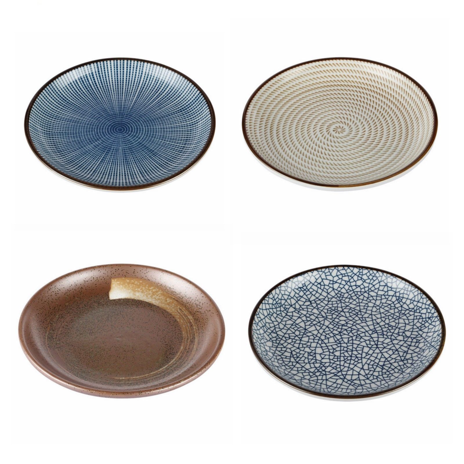 3.7" 6.5" Round Ceramic Porcelain Sushi Plate Soy Sauce Dish Flat