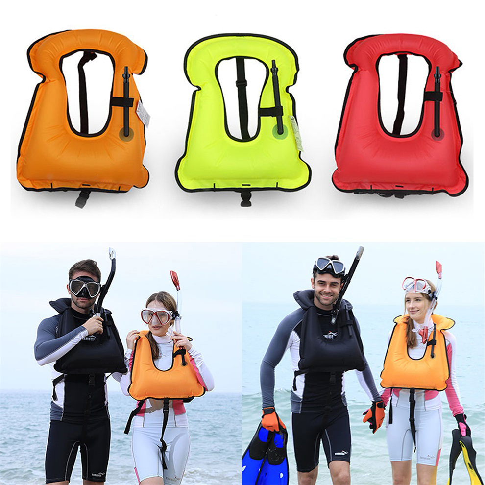 Adult Inflatable Life Jacket Vest for Snorkeling Surfing Boating