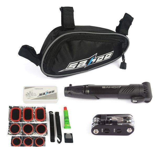 NEW Bike Cycle Bicycle Multi Tool Kit Carry Bag Pump Tyre Puncture