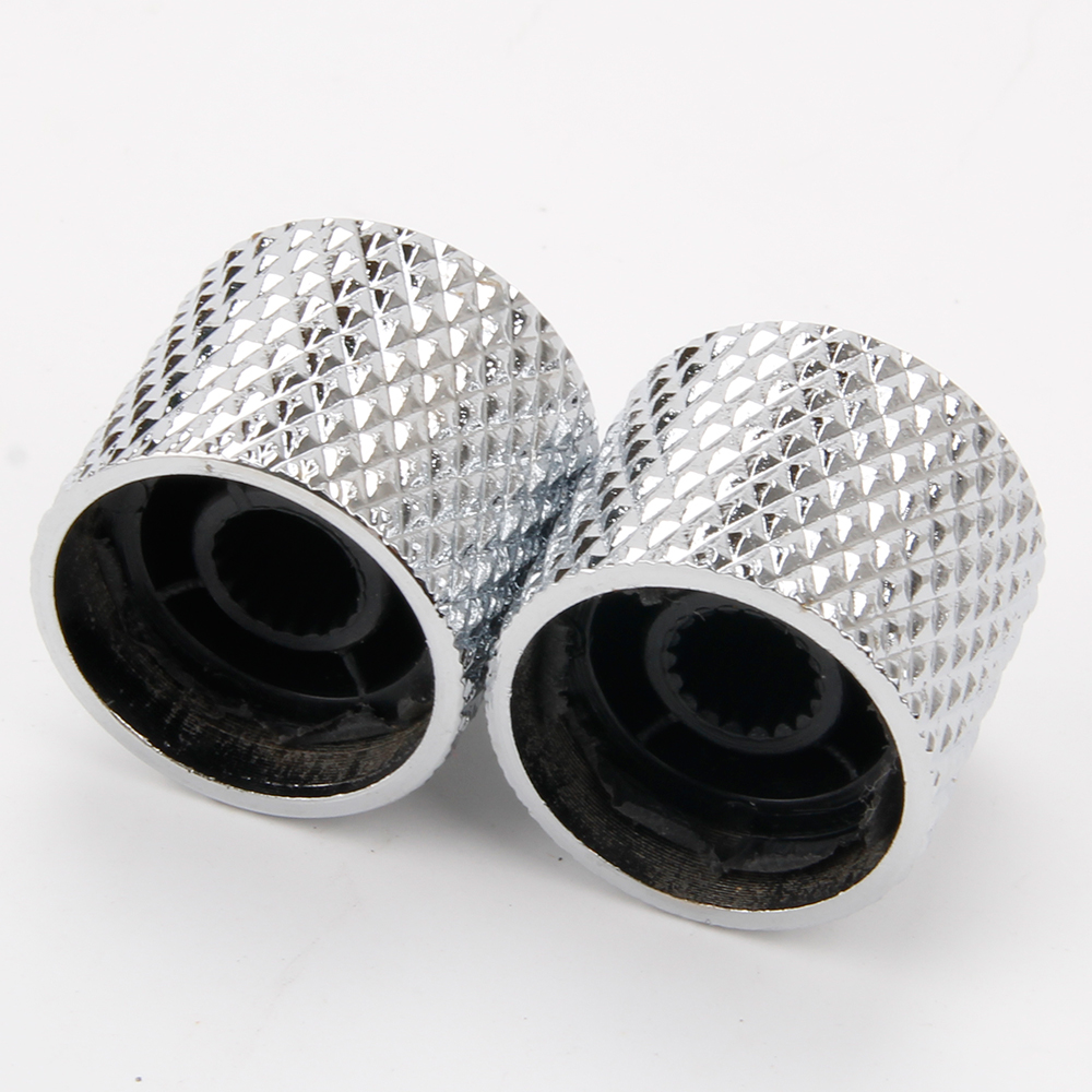 thumbnail image 2 of Guitar Bass Dome Knobs White Shell Top 6mm Gold Metal Volume Tone Control For Electric Guitar 2 of 14
