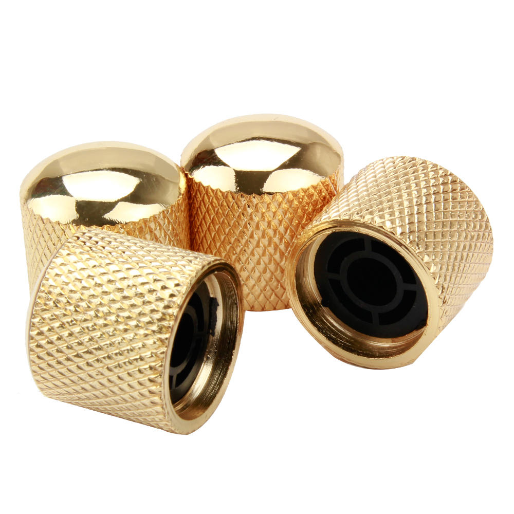 Volume Cotrol Knobs Guitar Bass Dome Tone Knobs 4pcs Gold for Electric
