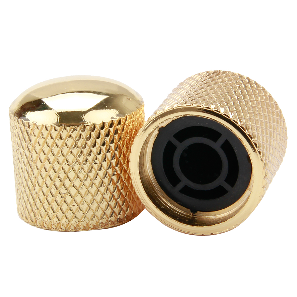 Volume Cotrol Knobs Guitar Bass Dome Tone Knobs 4pcs Gold for Electric