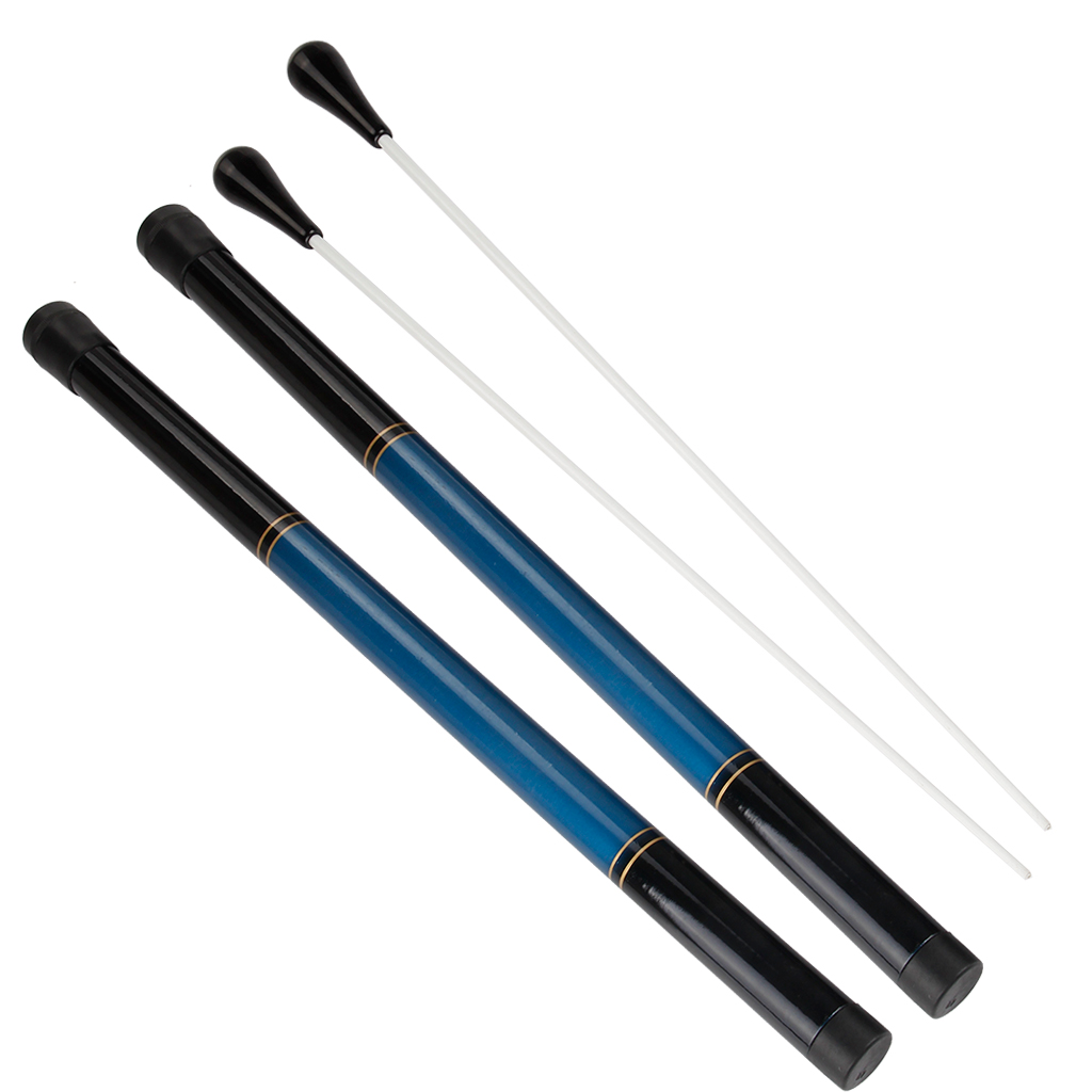 Imitation Agate Handle Music Conductor Batons w/ Case 2Pcs Fiberglass