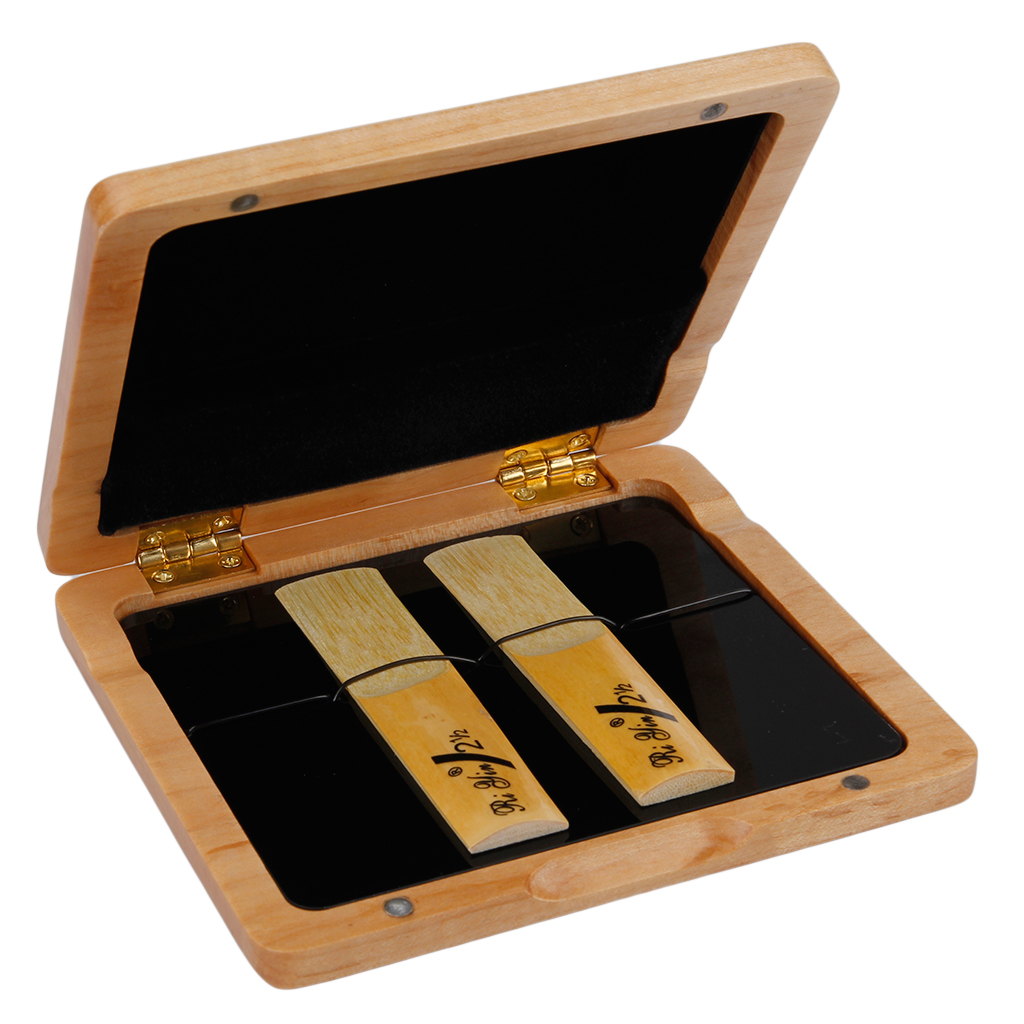Wooden & Saxophone Reed Case Woodwind for 4pcs Reeds Maple eBay