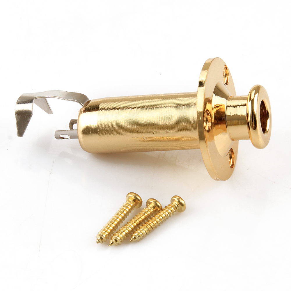 w/Strap Button Guitar jack Gold Endpin Strap Button Clip Mount eBay