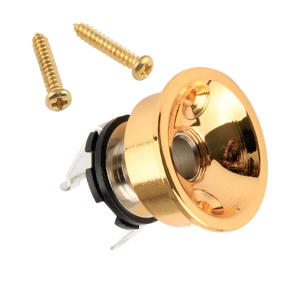 w/ Screws Electric Guitar Jack Socket Gold 6.35mm Plug New eBay