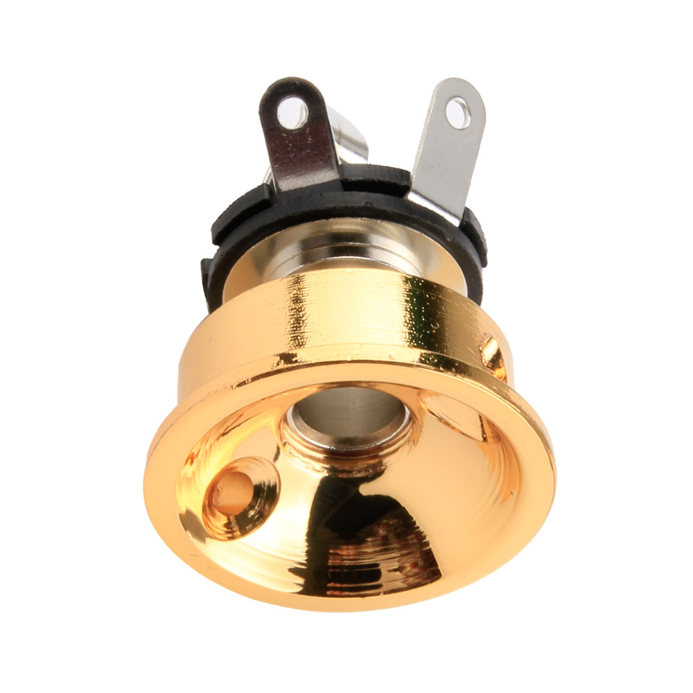 w/ Screws Electric Guitar Jack Socket Gold 6.35mm Plug New eBay