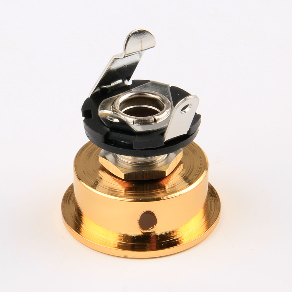 w/ Screws Electric Guitar Jack Socket Gold 6.35mm Plug New eBay