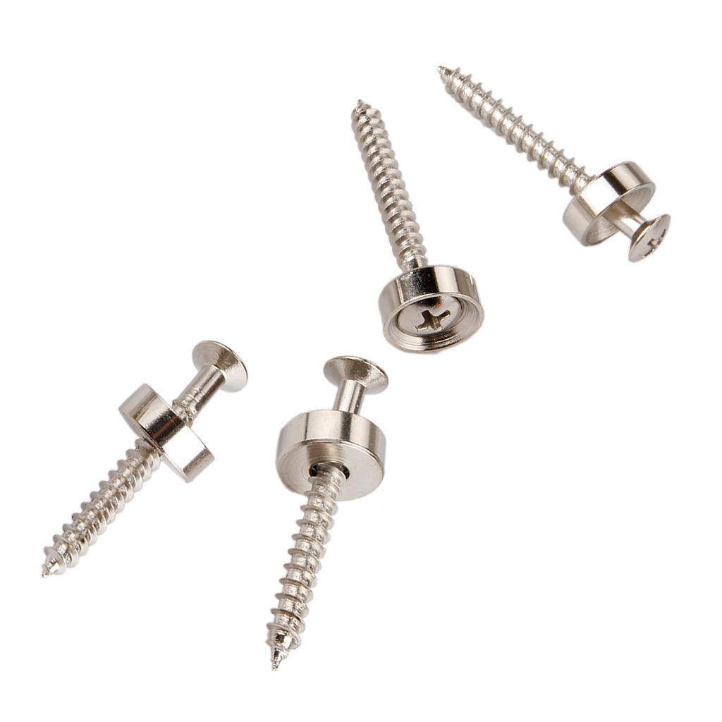 Bolts Screws Neck Mounting Ferrules for Electric Guitar Bass 4Pcs Metal