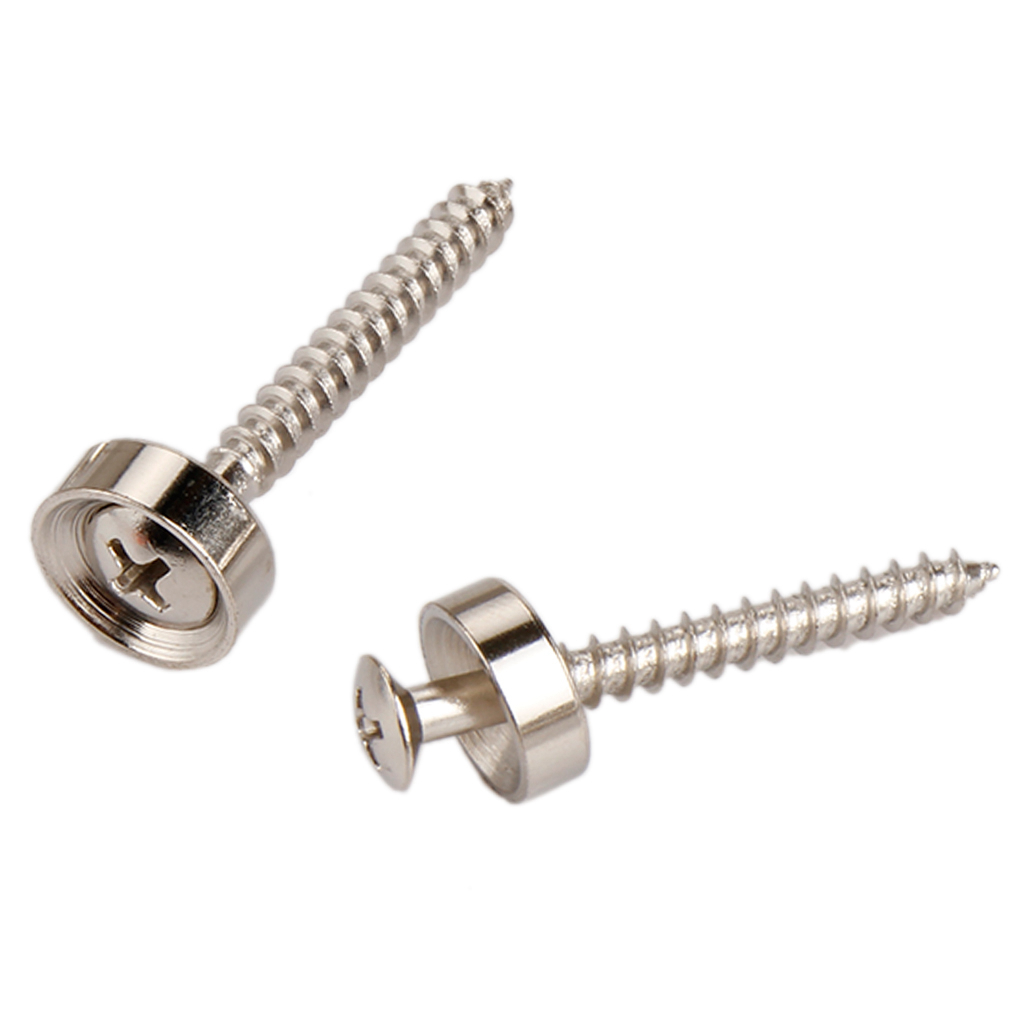 4Pcs Neck Mounting Ferrules Metal Bolts Screws for Electric Guitar Bass