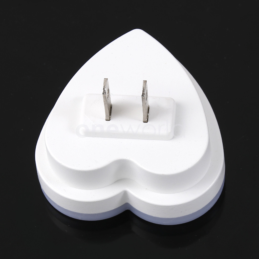 White Heart Shaped LED Night Lights Energysaving Bedroom Light US Plug