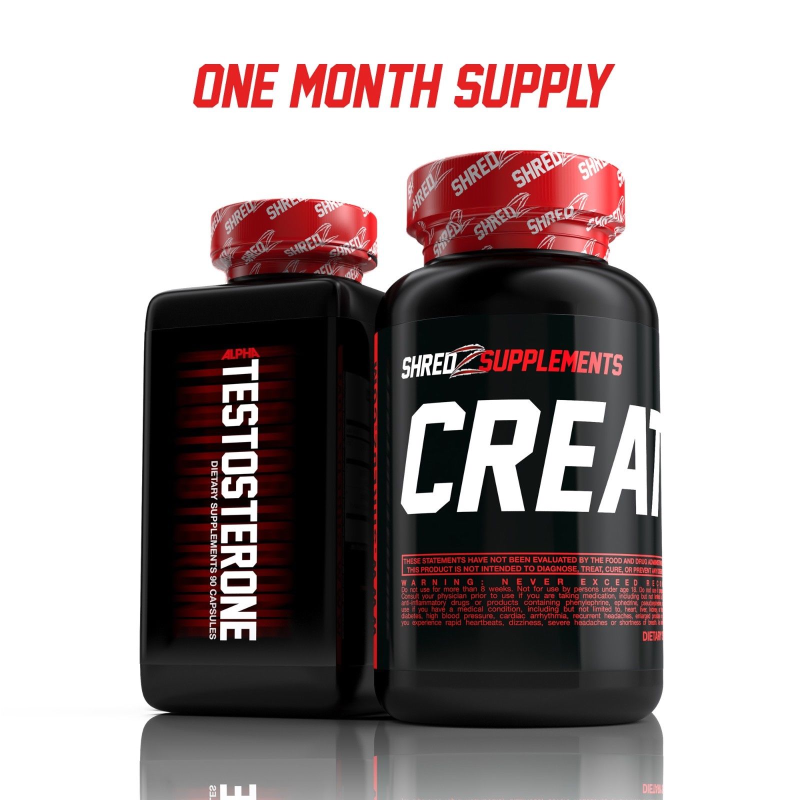SHREDZ Creatine and Testosterone Boosting Pills Max Hardcore Stack