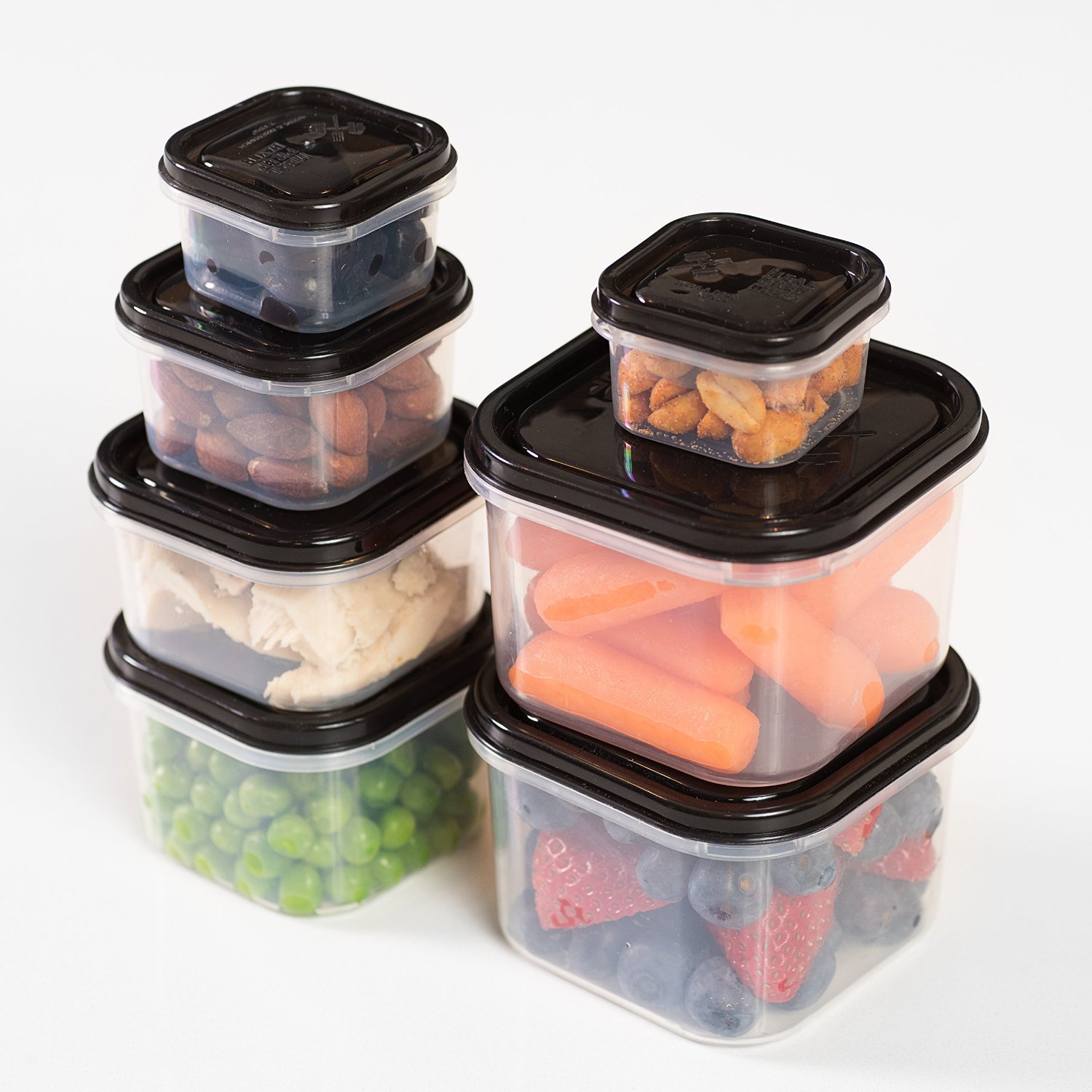 Meal Prep Portion Control 7 Piece Food Containers w Guide BPA Free