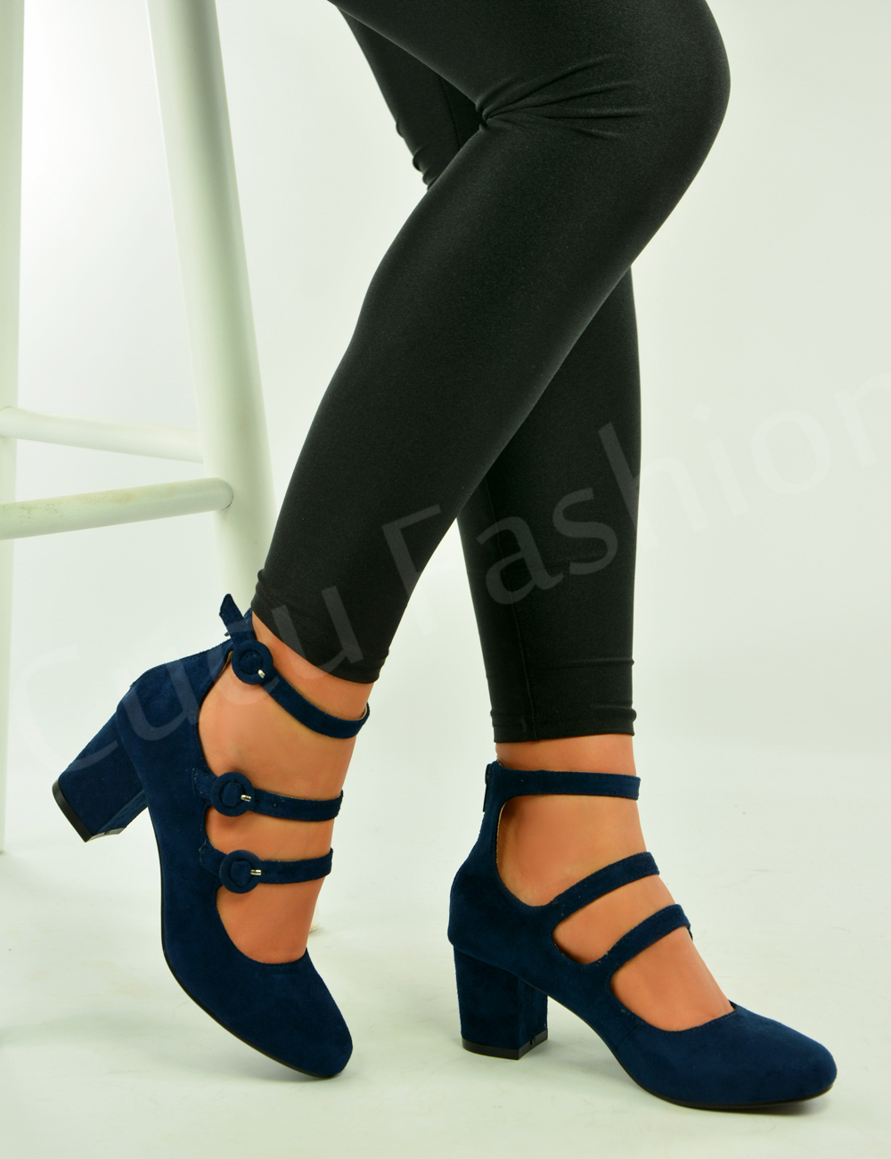 Womens Ladies Mary Jane Pumps Mid Block Heel Ankle Strap Sandal Shoes Size Uk eBay