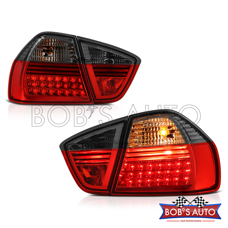 20062008 BMW E90 Red Smoke High Power LED Tail Lights 4PC Set 325 328