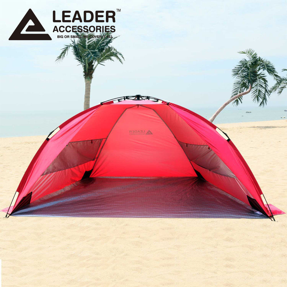 Leader Accessories EasyUp Beach Tent Quick Cabana Pop up Sun Shelter Red eBay
