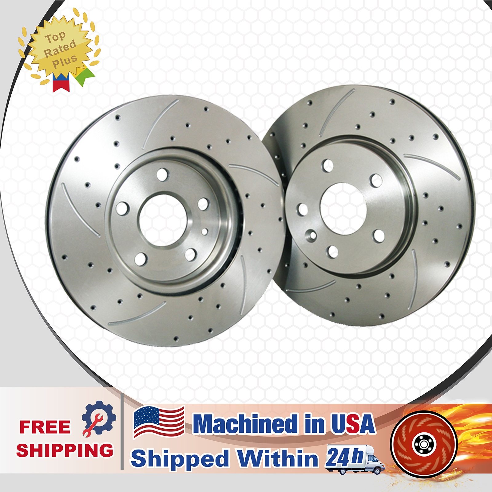 355mm Performance Front Drilled Slotted Brake Rotor For G37 FX50 370Z