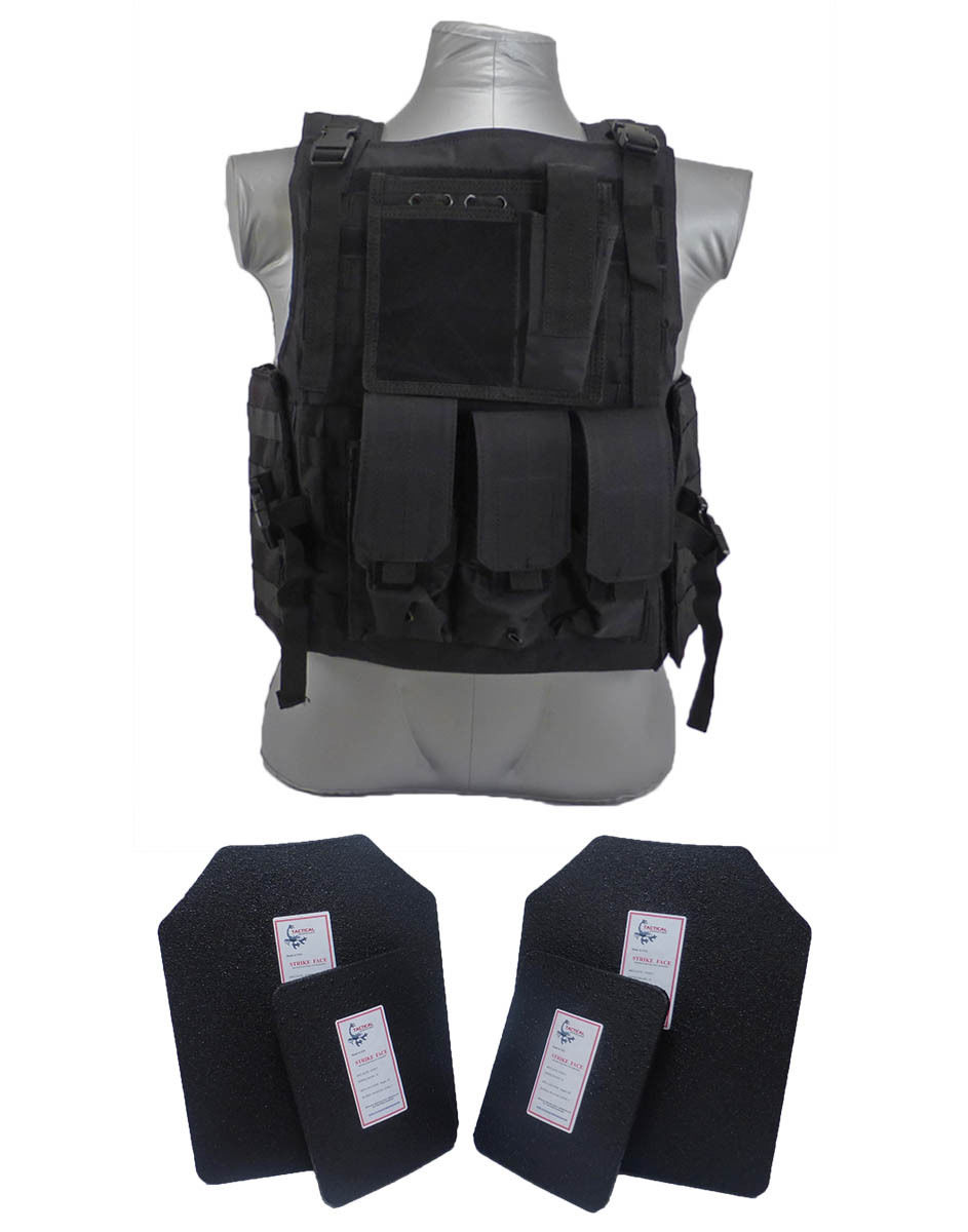 Tactical Scorpion 4 Pc Level III AR500 Body Armor Bearcat Molle Vest