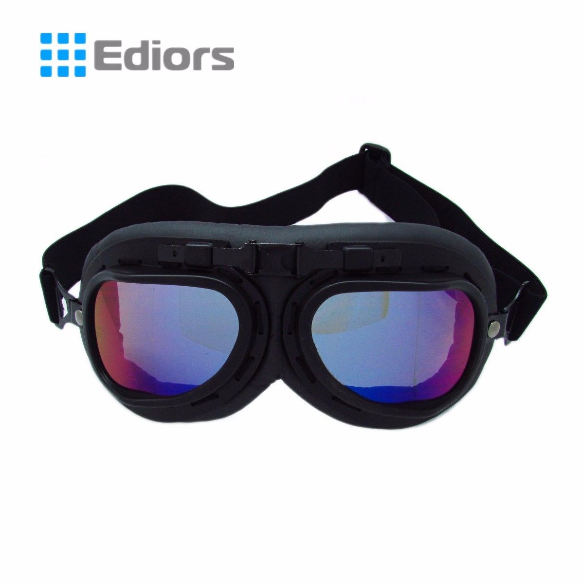 WWIIRAF Vintage Aviator Pilot BlackMotorcycle Half Helmet Goggles