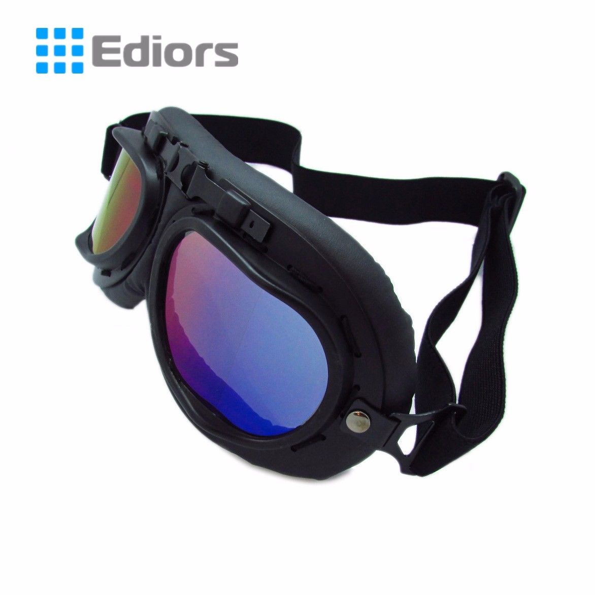 WWIIRAF Vintage Aviator Pilot BlackMotorcycle Half Helmet Goggles