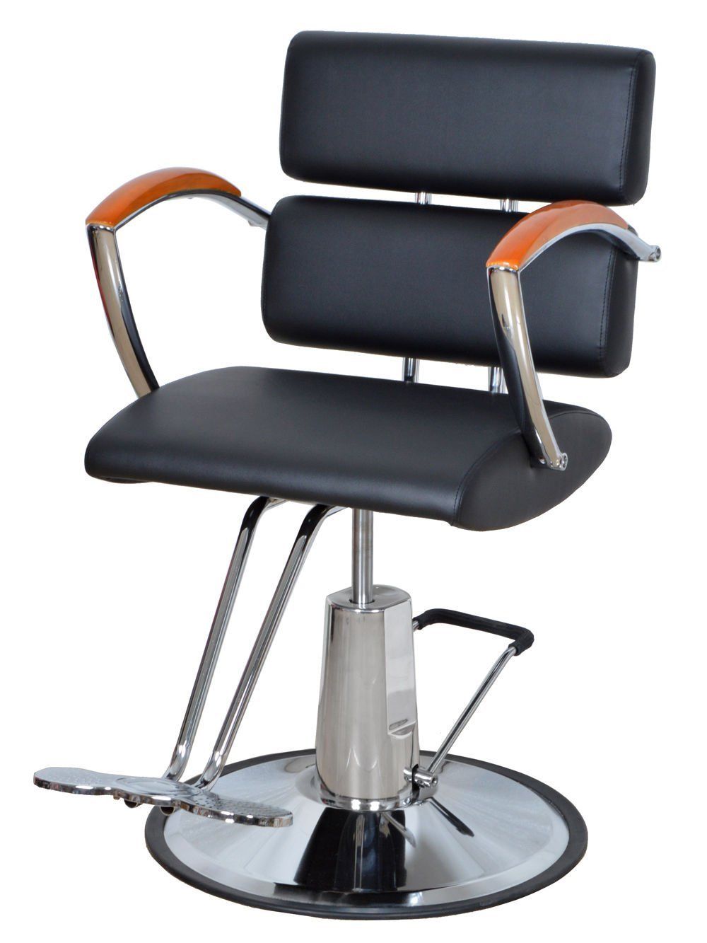 Beauty Salon SPA Hydraulic Barber Chair Black Steel Vintage Purpose