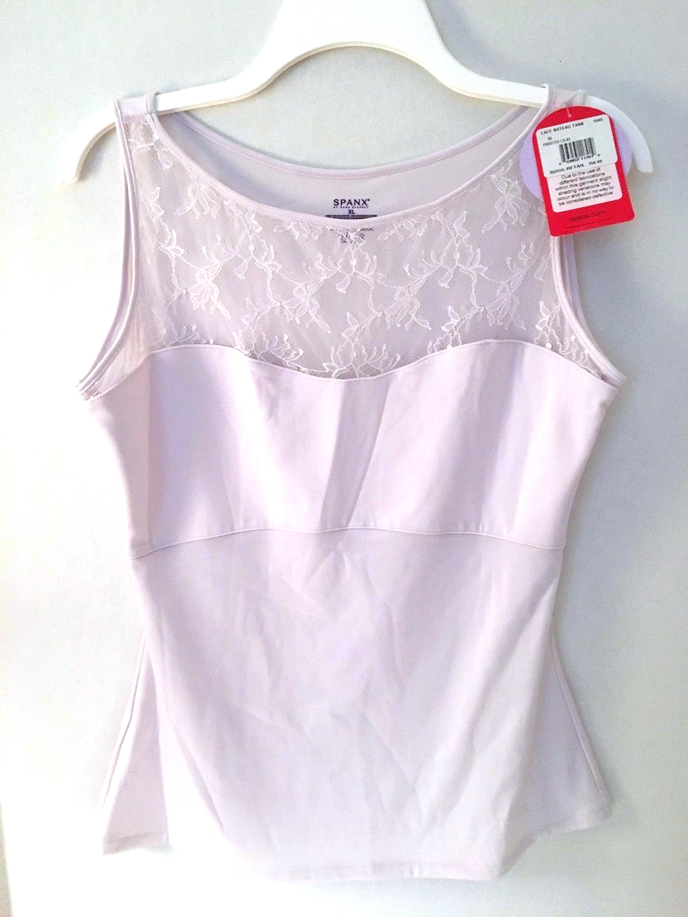 QVC SPANX 1503 Hide & Sleek Lace Bateau Tank Top Camisole Shapewear S