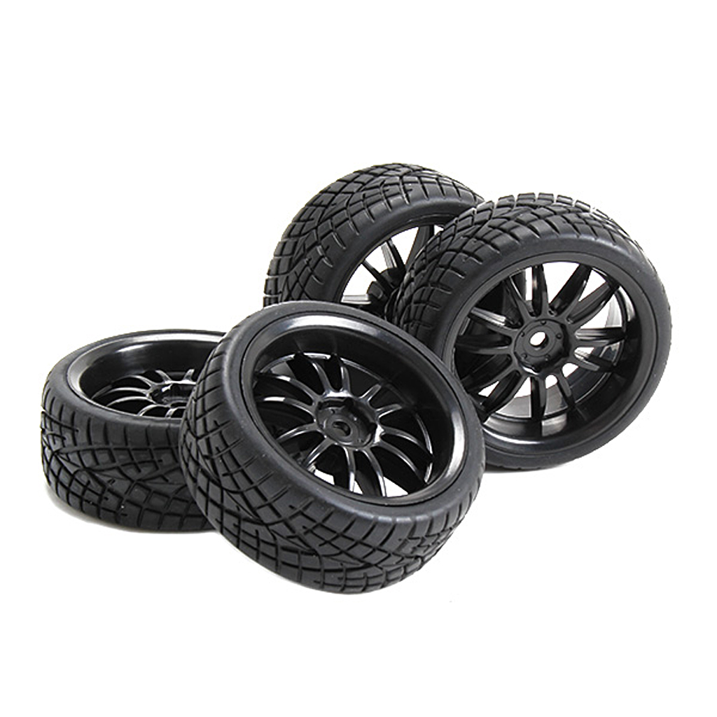 12 Spoke RC Tires & Rims 1 10 on Road Flat Car 3mm Offset eBay