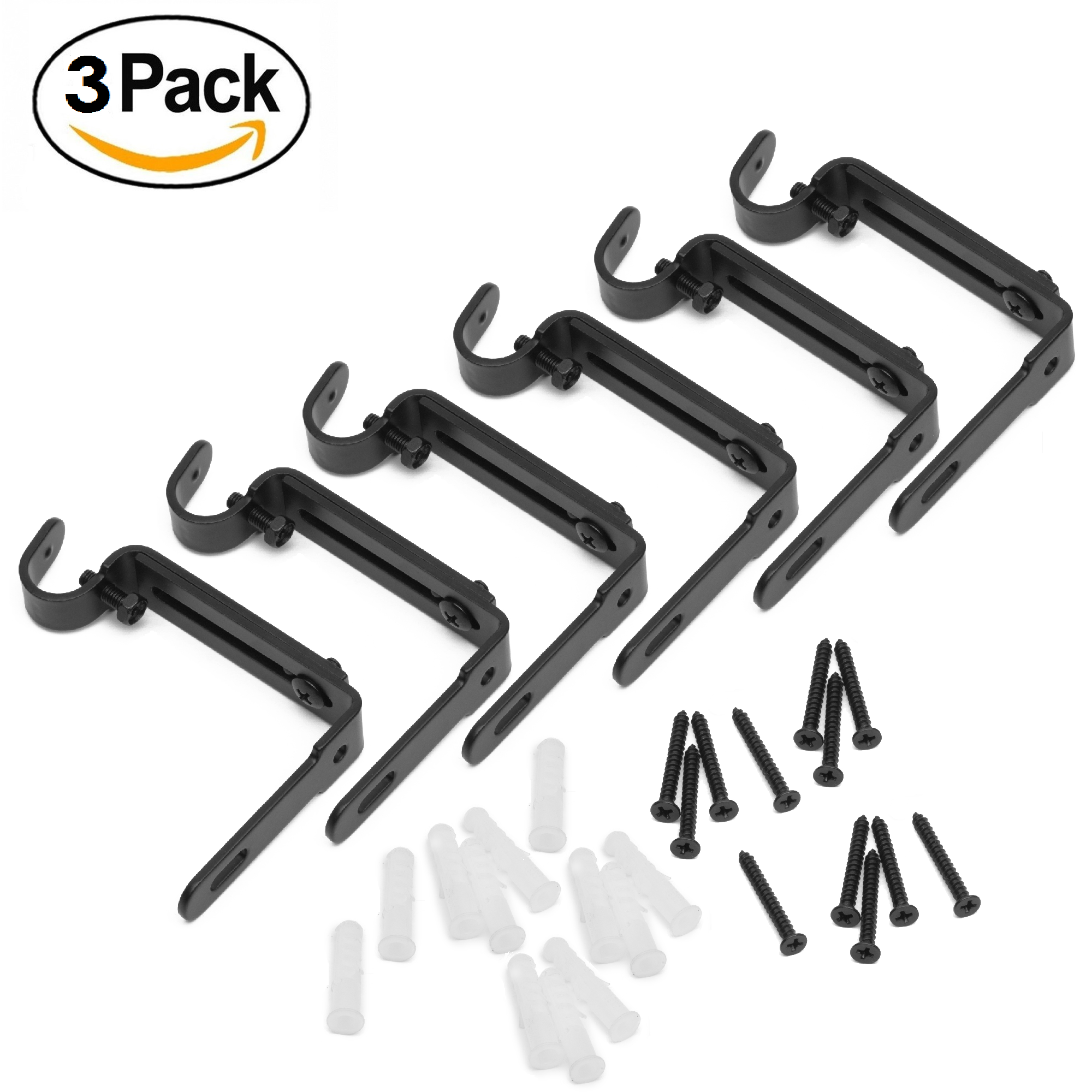 GrayBunny Adjustable Curtain Rod Wall Bracket, Premium Steel eBay