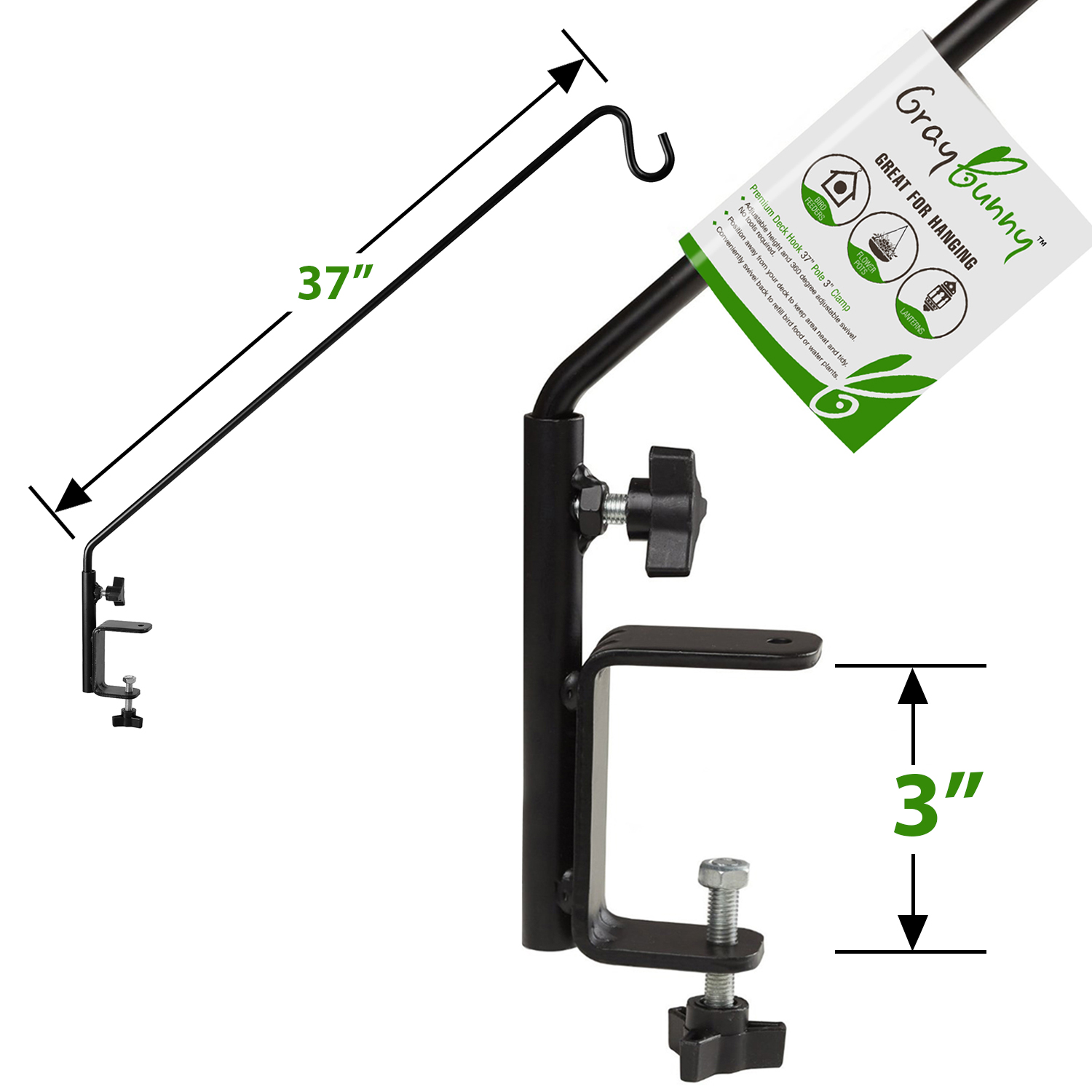 GrayBunny Extended Reach Heavy Duty Deck Hook