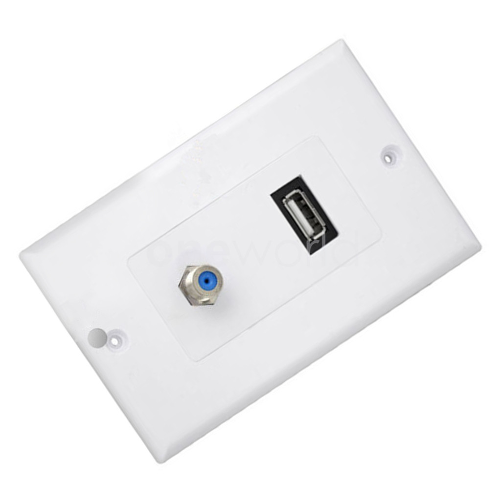 TV Satellite Wall Plate For CCTV TV USB 2.0 Port & RCA Coax eBay