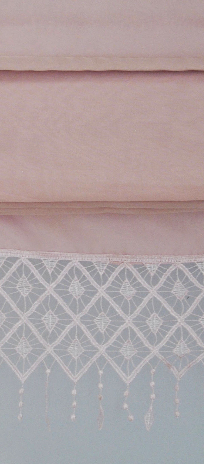 Macrame CLEARANCE voile roman blinds with lace detail 2ft 6ft /24