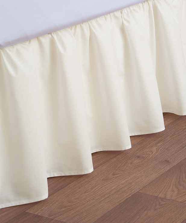 Plain universal bed valance elasticated easy fit available in 5 colours