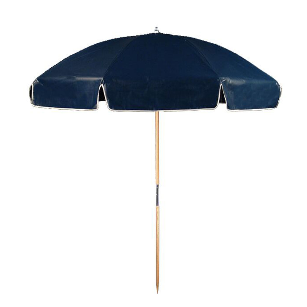 6.5 ft. Steel Commercial Grade Vinyl Beach Umbrella with Ash Wood