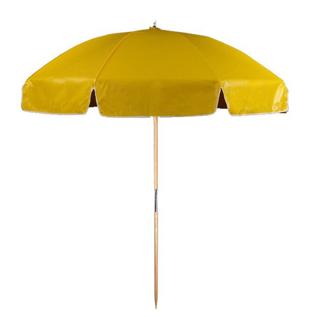 6.5 ft. Steel Commercial Grade Vinyl Beach Umbrella with Ash Wood