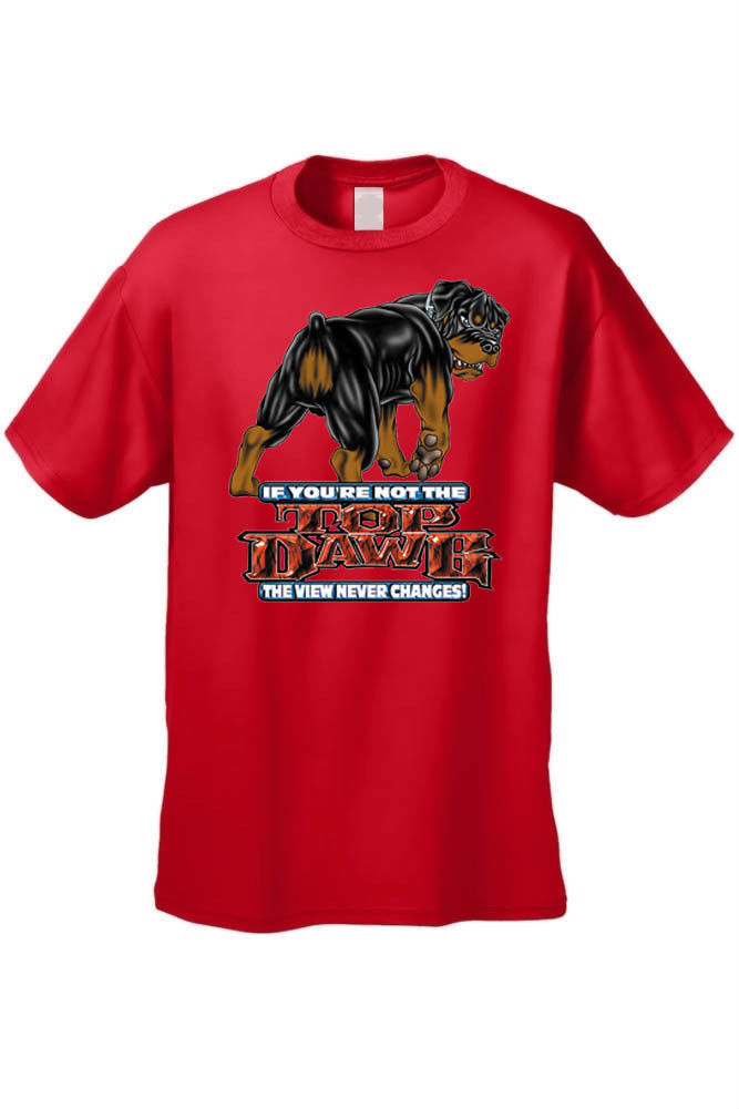 MEN'S BIKER TSHIRT ROTTWEILER Not TOP DAWG View Never Changes SXL 2X