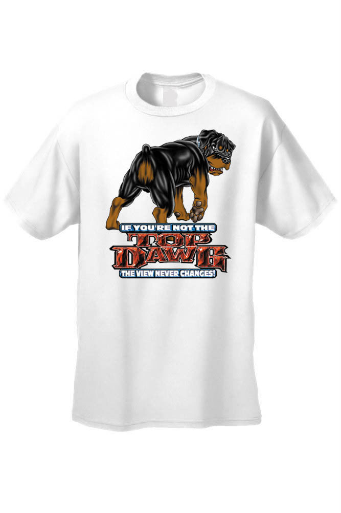 MEN'S BIKER TSHIRT ROTTWEILER Not TOP DAWG View Never Changes SXL 2X