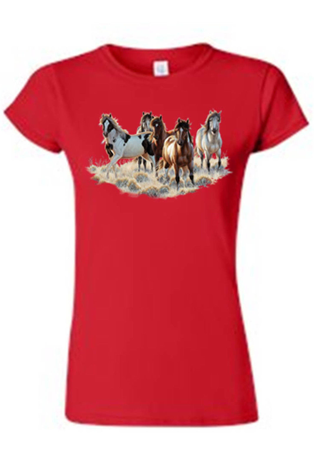 JUNIORS TSHIRT Pack of Wild Horses MUSTANG FREEDOM RUNNING ANIMAL