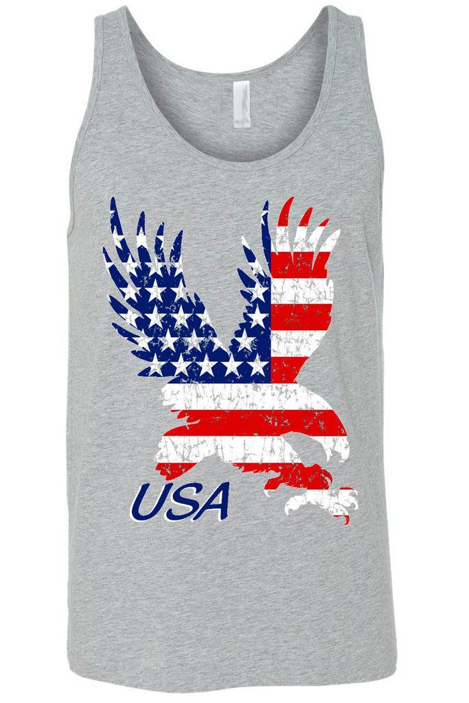 Men's Tank Top USA Flag American Bald Eagle Stars & Stripes Old Glory
