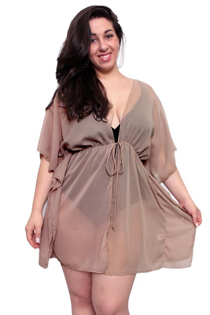 Plus Size Women's Chiffon Dress beach Cover-up Swimwear ...