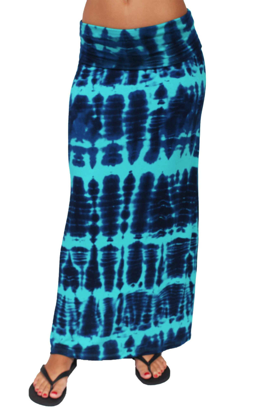 Women's Maxi Skirt Juniors Printed Full Length Tie Dye Look Chevron