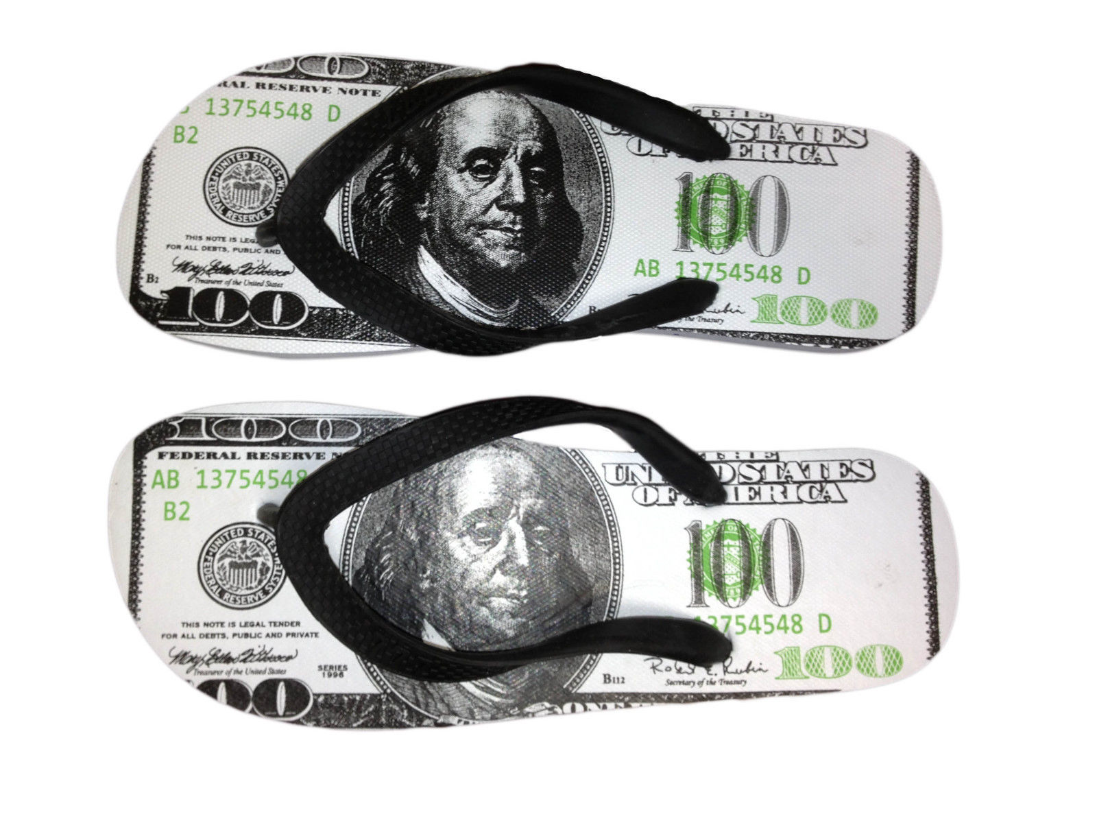 MEN�S FLIP FLOPS USA AMERICAN ONE HUNDRED DOLLAR BILL