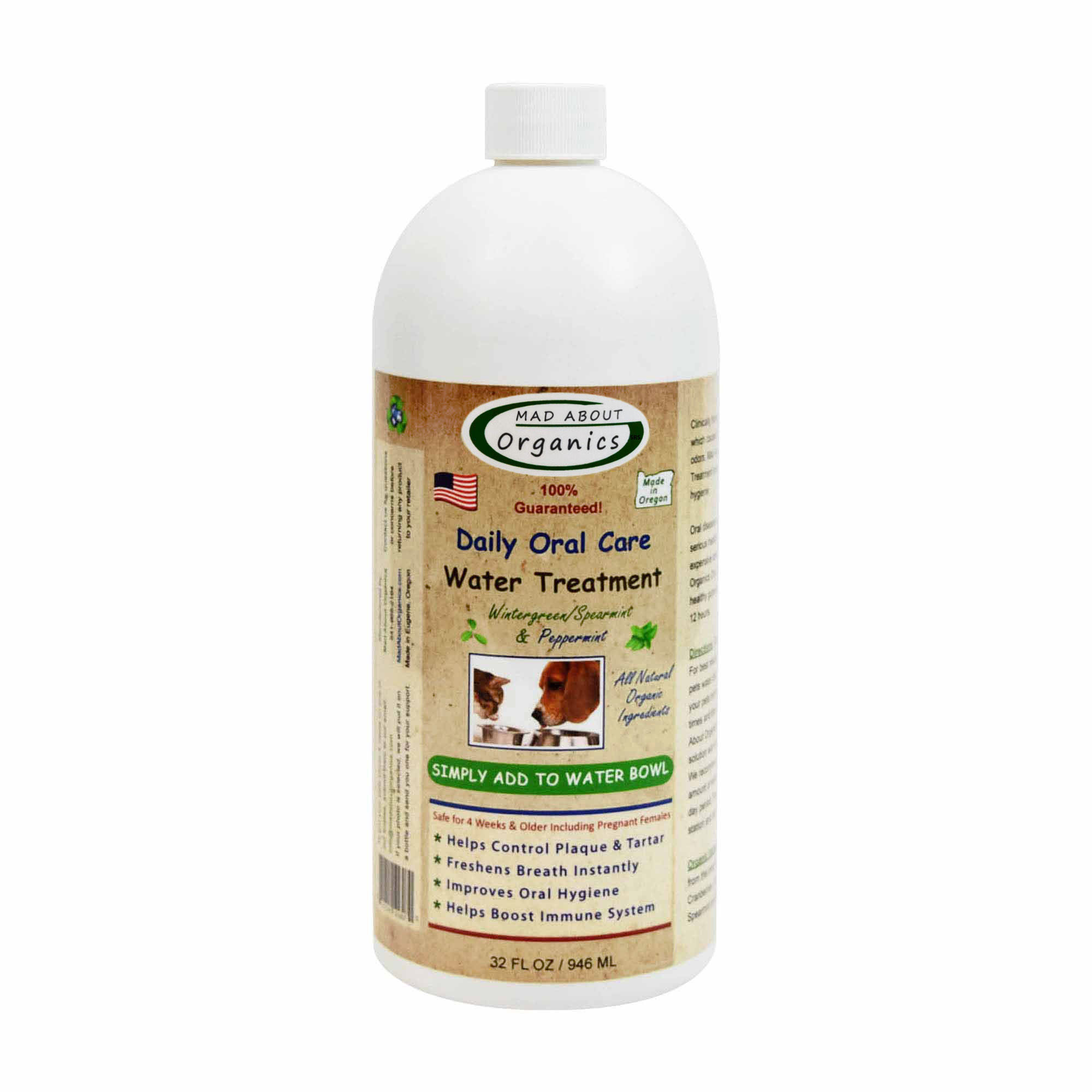 Mad About Organics All Natural Dog Cat Pet Daily Oral Care Plaque