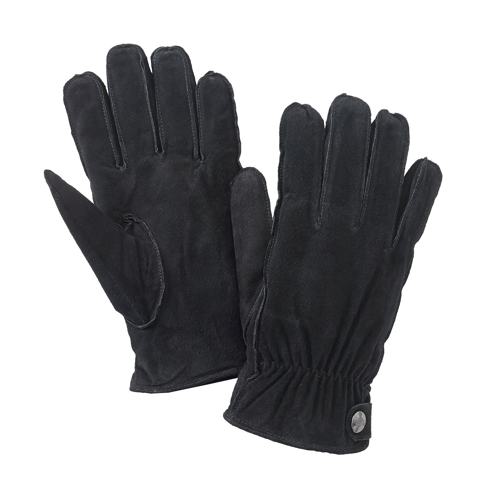 Dockers Men's Genuine Suede Leather Sherpa Lined Winter Gloves Black