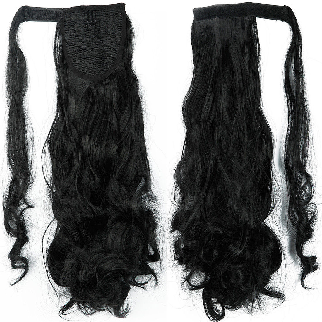 Horse Ponytail Wrap Around clip in Hair Extensions Long Culry Straight