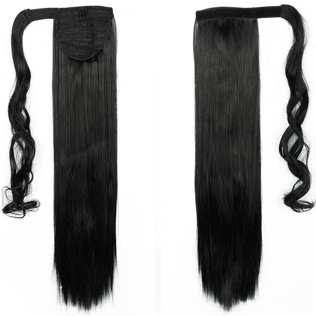 Horse Ponytail Wrap Around clip in Hair Extensions Long Culry Straight