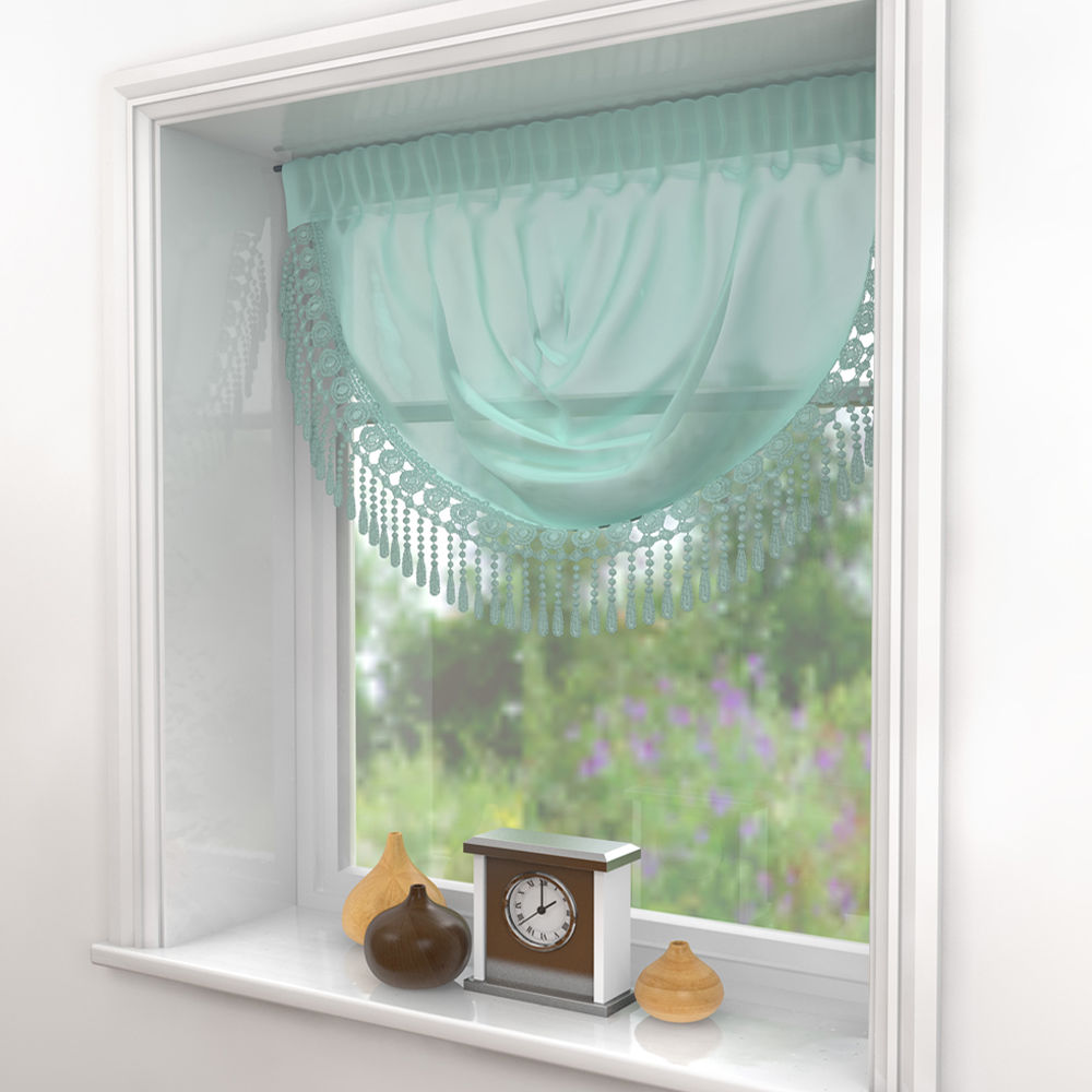 Mirabel Macrame Decorative Window Sheer Voile Swag Curtain Assorted