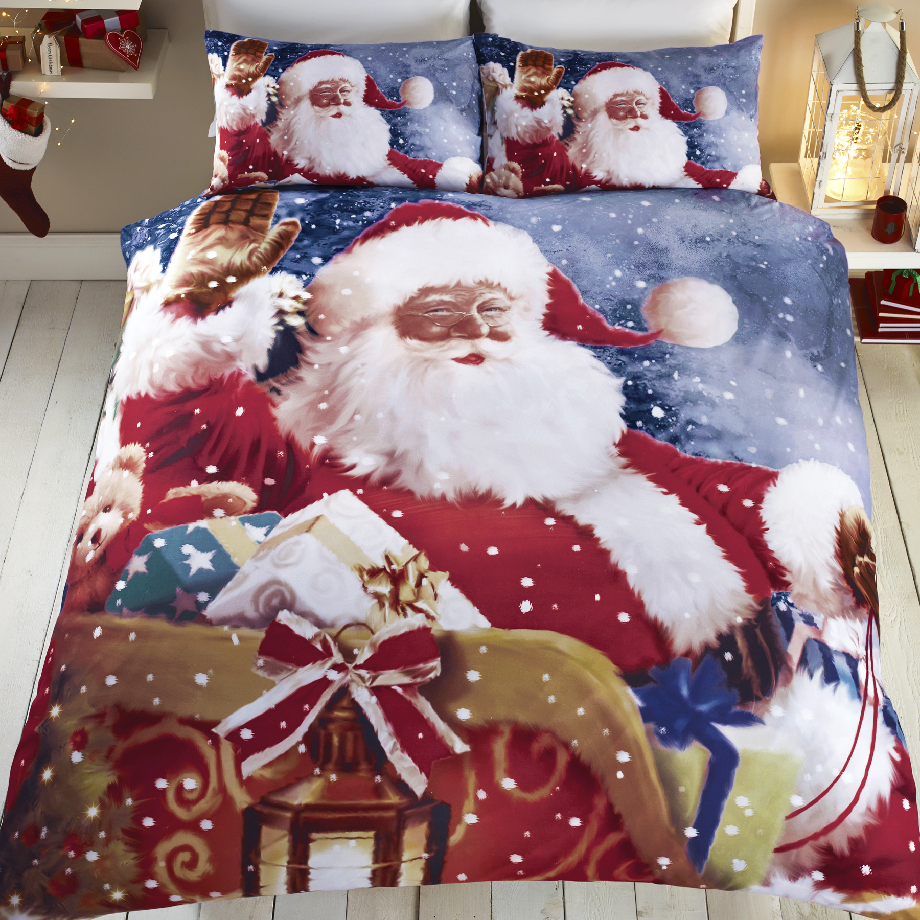 christmas tree santa reindeer snowman quilt duvet christmas tree santa reindeer snowman quilt duvet