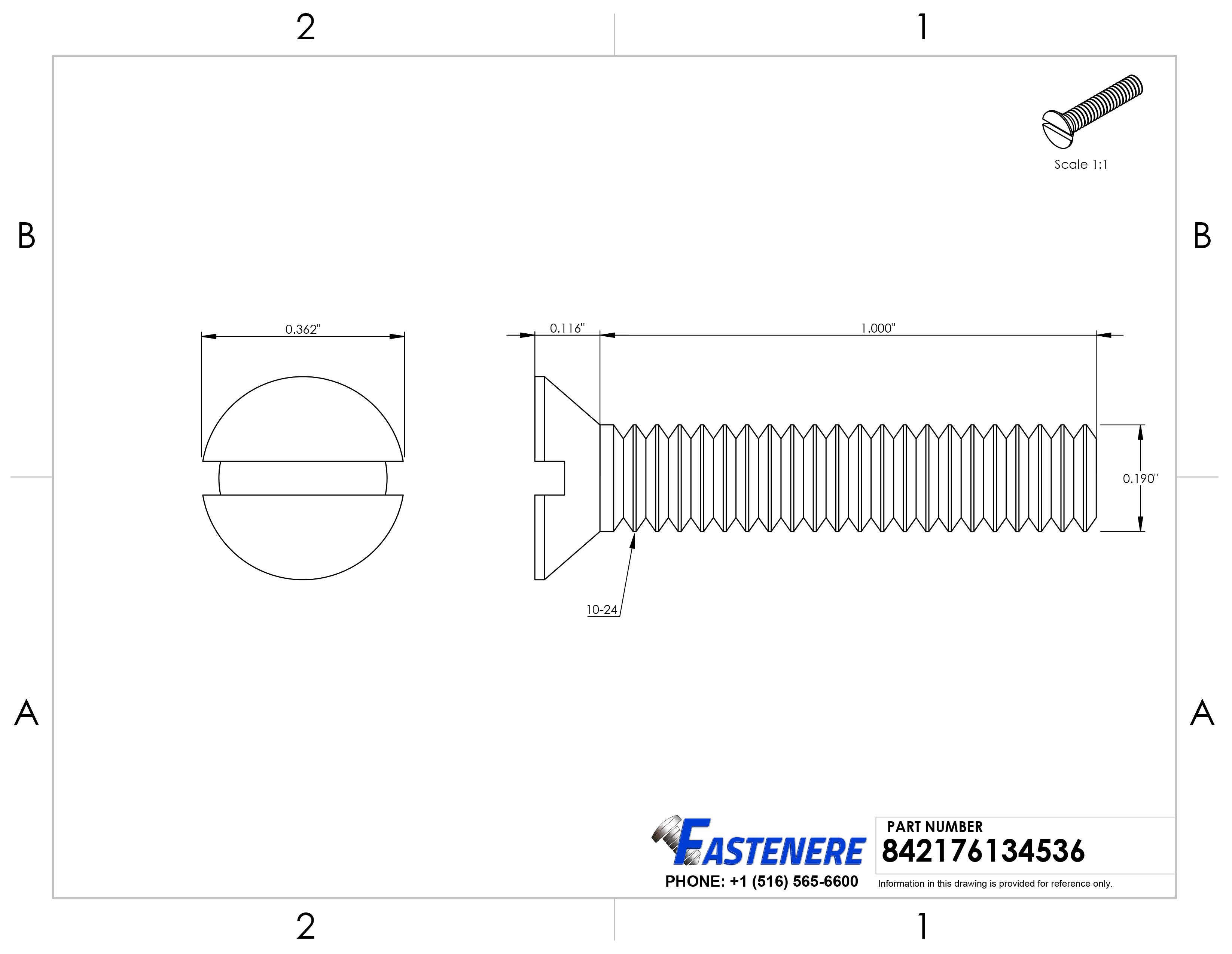 10-24 Flat Head Countersink Machine Screws Slotted Drive Stainless All Sizes