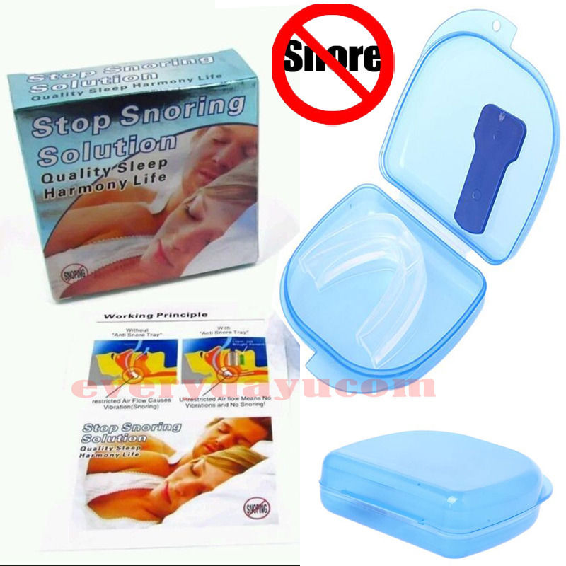 STOP SNORING MOUTHPIECE GUARD NOSE CLIP CHIN STRAP ANTI SNORE SLEEP